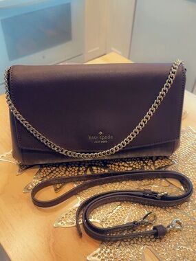 kate spade Plum Leather Chain Crossbody Bag